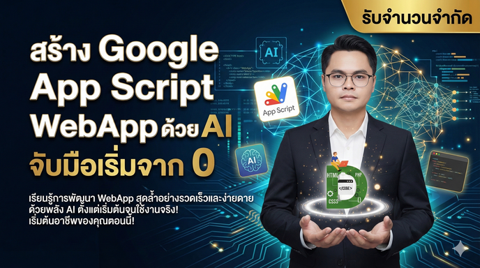 สร้าง Google App Script WebApp ด้วย AI จับมือทำ เริ่มจาก 0